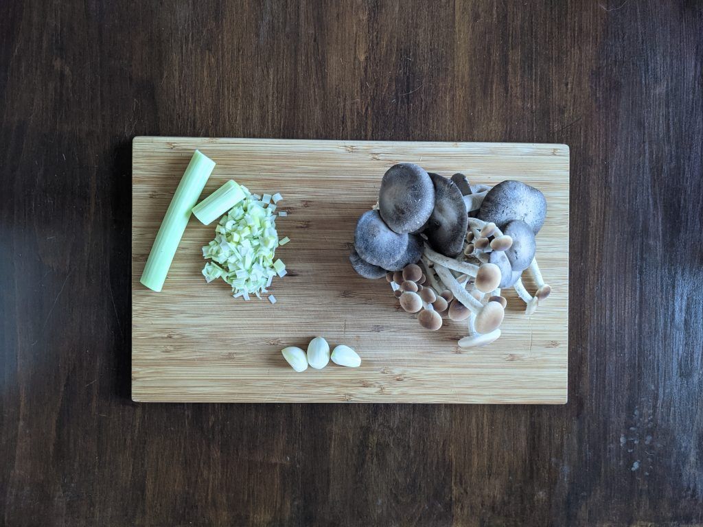ingredientes para lasaña vegetariana de setas