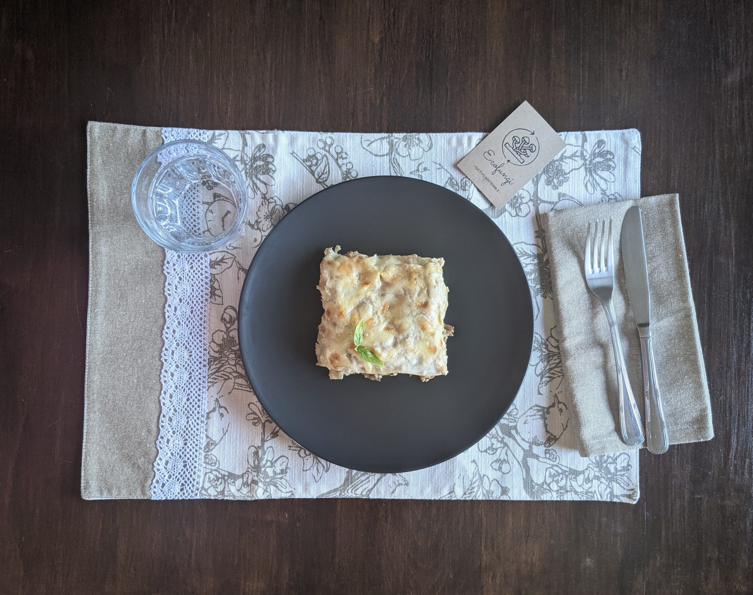 lasaña vegetariana de setas